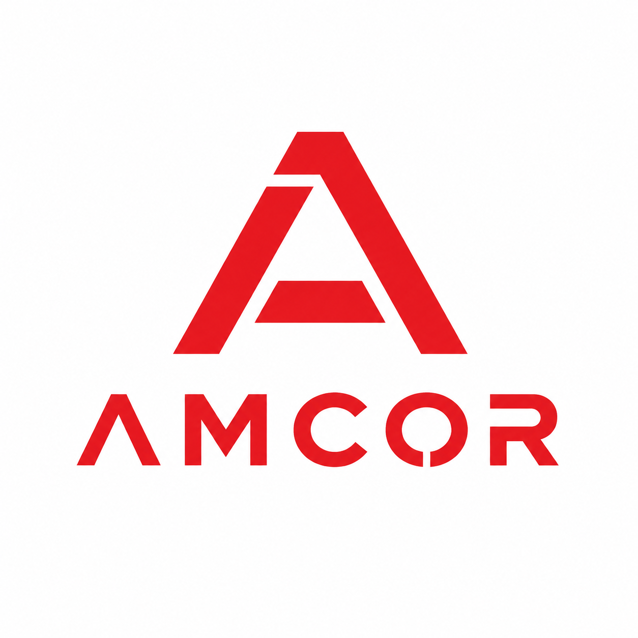 amcor logo rojo sobre blanco